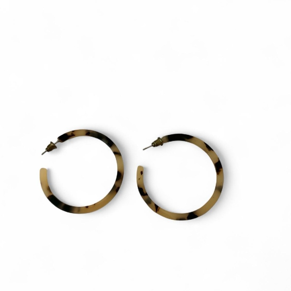 Tortoise Shell Hoop Earrings